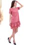 20063103 Single Jersey Skirt Lace Short Sleeve Dress Dried Rose - 2