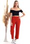 20343275 Azra Elastic Waist Double Leg Trousers Tile - 3