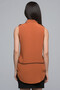 7011737 Ara Piped Sleeveless Shirt with Epaulettes Tile - 4