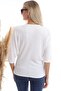 20343331 Camisole Collar Lace Batwing Sleeve Blouse Ecru - 7