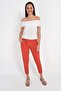 9132590 Azra Pocketed Elastic Waist Carrot Pants Tile - 2