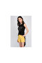 8101091 Monday Yazı Printed Back Skirt Long Sleeveless Tunic Black - 7