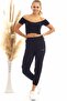 20060629 Two-Piece Elastic Waist Pants Black - 3