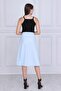 9313124 Dok.Viskon Patterned Tie-Waist Wrap Skirt Blue - 4