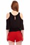 8262260 Kobe Off-The-Shoulder Elasticated Waist Short Sleeve Blouse Black - 6