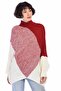 8400017 Knitwear Patchwork Patterned Tunic Red