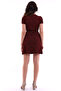 22223937 Des.Striped Ribbed Knit Double-Breasted Collar Short Sleeve Dress Black Red - 6