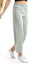 20343275 Azra Elastic Waist Double Leg Trousers Cagla Green - 2