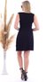 20070781 Knitted Crepe Skirt Pleated Double-Breasted Neckline Sleeveless Dress Black - 7