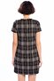 8402773 Jacquard Plaid Patterned Zippered Back Dress Black-Beige Plaid - 4