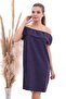 20070787 Dok.Keten Madonna Collar Dress Navy Blue - 5