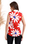22484863 Crepe Floral Patterned Sleeveless Shirt Coral Ecru - 4
