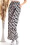 20343432 Dok.Viskon Floral Patterned Loose Leg Trousers with Pockets Ecru Flower Pattern - 4