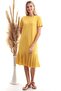 9303044 Single Jersey Skirt Pleated Short Sleeve Dress Mustard - 5