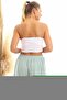 20064507 Knitted Crepe Pocketed Tie-Up Elastic Waist Shorts Cagla Green - 6