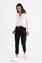 9152981 Buckle Leg Elastic Front Pocket Trousers Black - 4