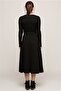 7372368 Long Dress with Flounces and Belt Black - 4