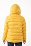 Women's Yellow Hooded Lined Waterproof Wind Resistant Fiber Filled Inflatable Coat & Jacket & Parka - 3