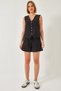 Women's Black V-Neck Vest Shorts Set 60316 60271017