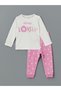 LCW baby Crew Neck Printed Baby Girl Pajama Set