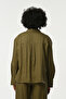 Women's Front Stone Embroidered Khaki Color Shirt - 5
