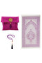 Taffeta Prayer Rug with Slub Pouch and Pearl Vav Prayer Beads Set, Portable Prayer Set, Gift Set - 3