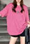 Women's Pink Oversize Silver Silvery Star Printed Trend Loose Fit Tshirt - 2