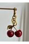 Burgundy Cherry Keychain Bag Charm Shining Glitter Cherry Bag Charm Bag Ornament Bag Accessory Cherry - 4