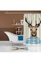 Bathroom Mat and Single Wing Shower Curtain 1X180X200 Set Bathroom Rug Deer - 3