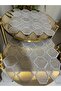 New Luxury Runner Living Room Coffee Table Table Cover Set French Laced Dowry Set GRAY 5 Pieces - 5
