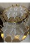 New Luxury Runner Living Room Coffee Table Cover Set French Laced Dowry Set 5 Pieces Gray - 5