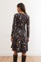 Women's Black and White Floral Double Breasted Knitted Dress Elb- 19000962 - 6