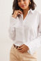 Women's White Pleated Cuff Detailed Shirt GML-19001275 - 7