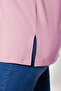 Pembe Relaxed V Yaka Yırtmaçlı %100 Pamuk Örme T-Shirt TBBSS22BF0036 - 3