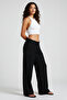Siyah Wide Leg/Geniş Paça Dokuma Pantolon TWOSS25PL00025