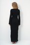 Women's Black Open Neck Lined Summer Knitwear Dress Alc-X13377 - 6