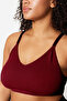 Bordo Askılı Seamless/Dikişsiz Balensiz Kapsız Esnek Bralette Örme Büyük Beden Sütyen TBBSS23CW00001 - 4