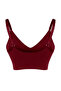 Bordo Askılı Seamless/Dikişsiz Balensiz Kapsız Esnek Bralette Örme Büyük Beden Sütyen TBBSS23CW00001 - 6