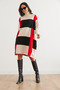 Women's Ecru Black Plaid Thick Poncho Tunic Dress Elb- 19002323 - 4