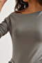 Women's Plain Smoked Striped Premium Soft Touch Boat Neck Stretchy Blouse Blz- 19002448 - 6