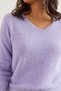 Women's Lilac V-Neck Soft Textured Beard Knitwear Sweater Kzk-19000860 - 5