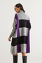 Women's Grey Purple Plaid Thick Poncho Tunic Dress Elb- 19002323 - 6