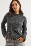 Women's Anthracite Bow Detailed Raised Knitwear Sweater Kzk- 19000960 - 2