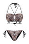 Leopar Desenli Cut Out Detaylı Straplez Kaplı Regular Normal Bel Bikini Takımı TBESS25BT00022 - 6