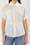 Ecru Front Tie Detail Pocket Short Sleeve Woven Shirt Twoss25Go00017 - 6