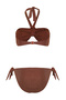 Silvery Brazilian Bikini Suit with Brown Strapless Pearl Accessories Tbess25Bt00075 - 7