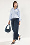 Açık Mavi Fitted/Bele Oturan Dokuma Gömlek TWOAW24GO00186 - 6