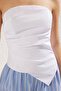 Beyaz Straplez Pamuklu Dokuma Bluz TWOSS25BZ00242 - 4