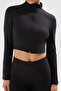 Siyah Soft Fırçalı Kumaş Fermuarlı Örme Spor Ceket/Sweatshirt THMSS25SK00000 - 4
