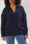 Lacivert Fitilli Polo Yaka Triko Kazak TBBAW25AN00062 - 4